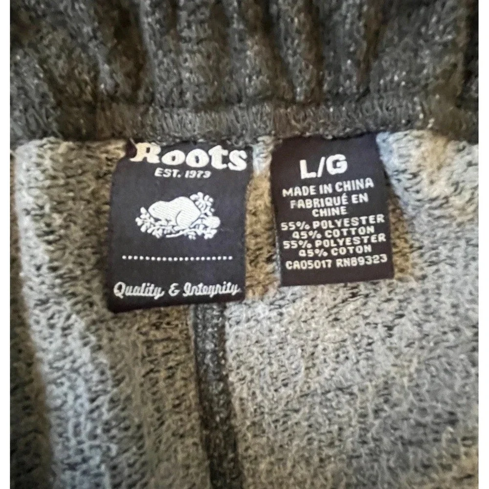 Roots Salt & Pepper Sweatpants Mens Large Charcoal Grey Heather Joggers Logo